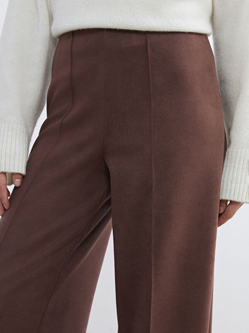 Standart Fit Kad?n S?et G?r?n?ml? Pantolon