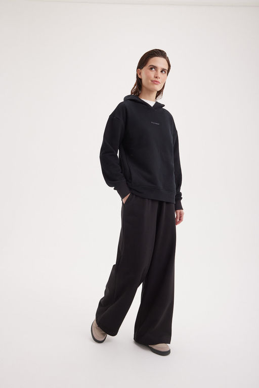 Худи с велюровым эффектом "Уголь" женское