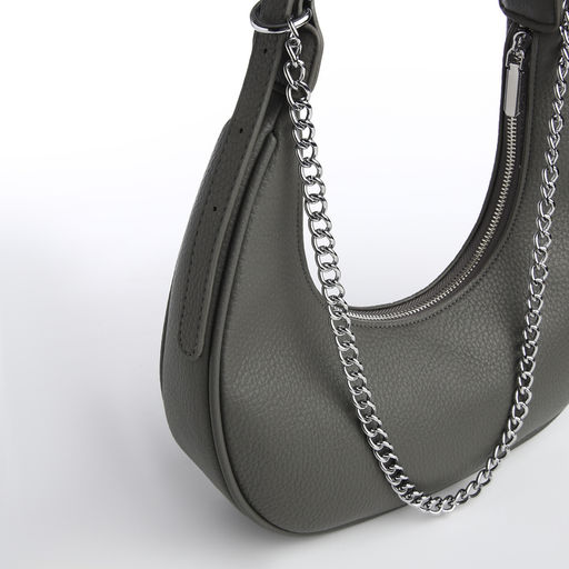 Сумка женская хобо на молнии, цвет серый - Textura фото 4