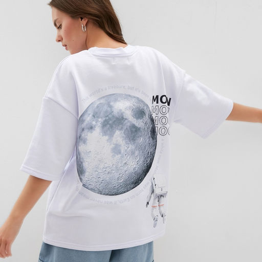 Футболка женская MIST Moon, белая, размер 48