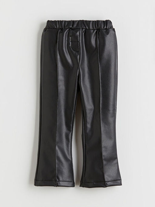 Beli Lastikli Deri G?r?n?ml? K?z ?ocuk Pantolon