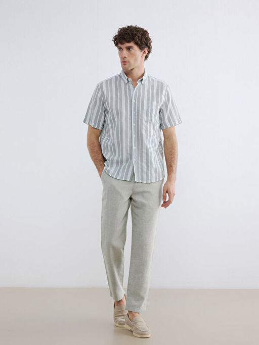 Regular Fit ?izgili Erkek G?mlek