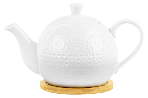 Чайник 1,1 л 23*13,5*14,5 см Кружево на деревянной подставке - Elan gallery фото 9