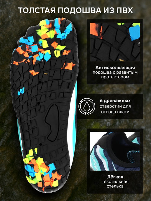 Аквашузы ONLYTOP Swim, р. 39-40