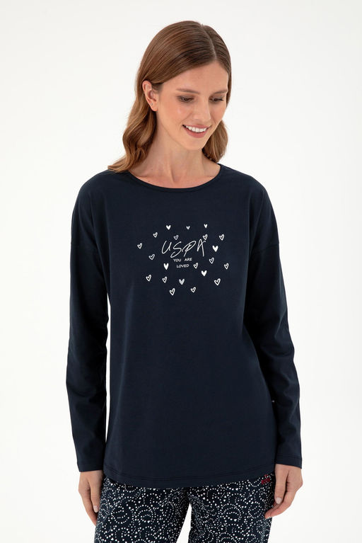 Женский темно-синий пижамный комплект Неожиданная скидка в корзине - U.s. polo assn фото 3