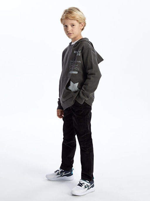 Rahat Kal?p Bask?l? Erkek ?ocuk Hoodie - Waikiki фото 3