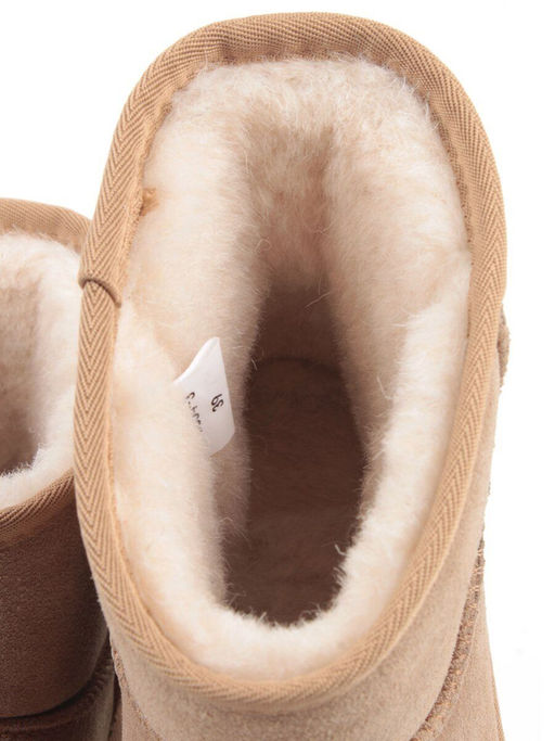 04-PF5854-3 BEIGE Угги женские (натуральная замша, 100% шерсть)