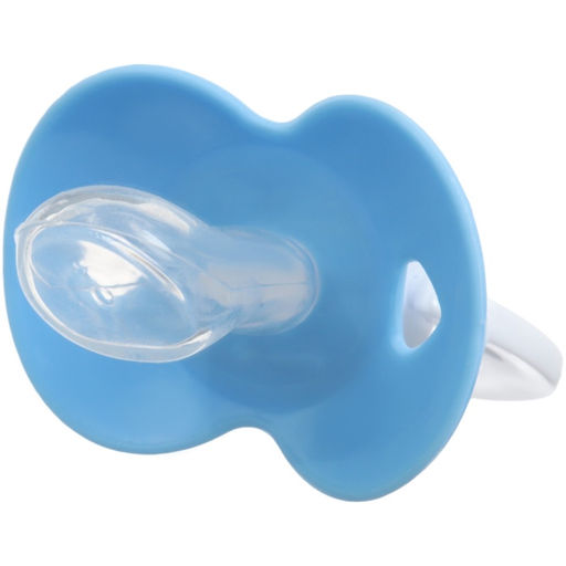 Пустышка ортодонтическая, с держателем, +6мес., цвет МИКС