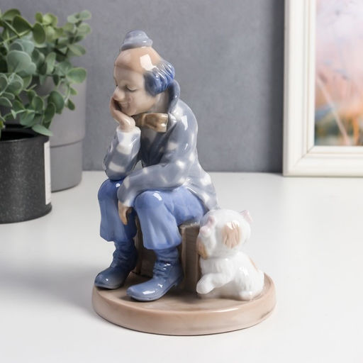 Фигурка керамика «Клоун с собакой», цветной, 18×12×12 см