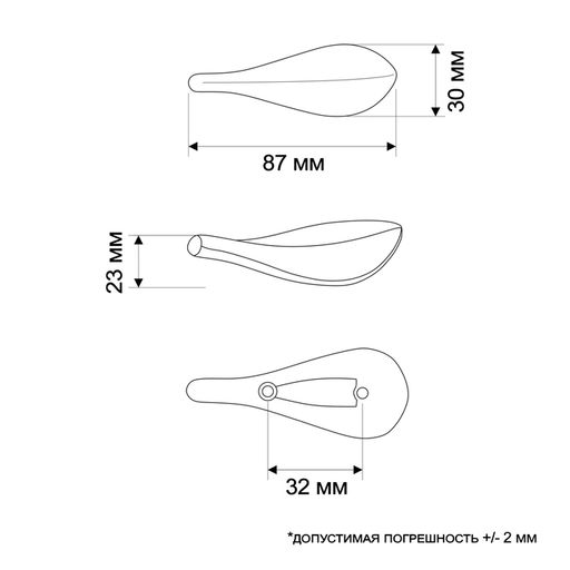 Ручка-скоба CAPPIO RSC017 «Лепесток», м/о 32 мм, 88×30 мм, цвет черный
