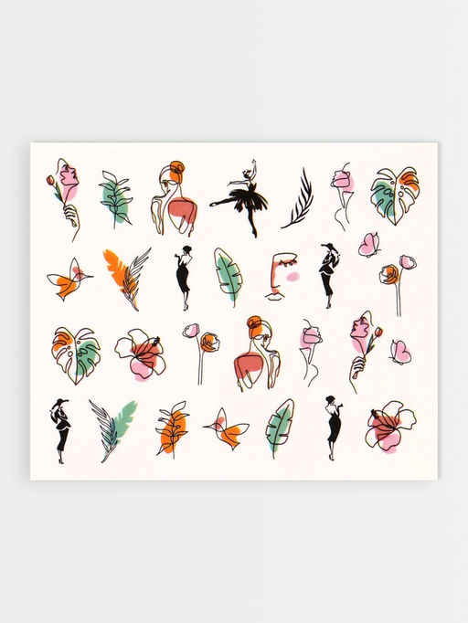 Цена за 6 шт. Слайдеры для ногтей Нежный образ, разноцветные - Qf фото 4