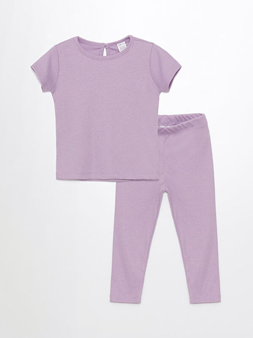 Bisiklet Yaka K?sa Kollu K?z Bebek Pijama Tak?m?