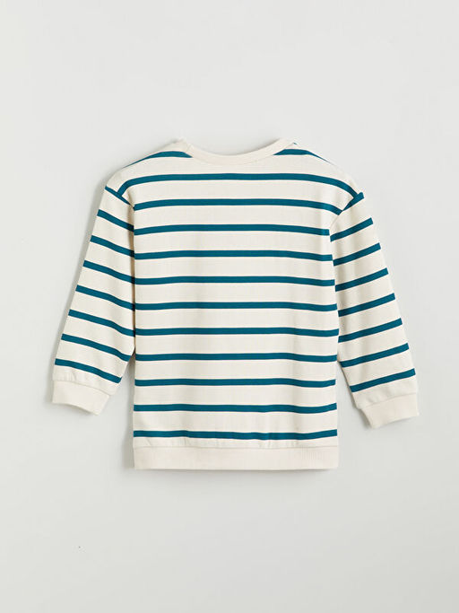 Bisiklet Yaka ?izgili Erkek ?ocuk Sweatshirt