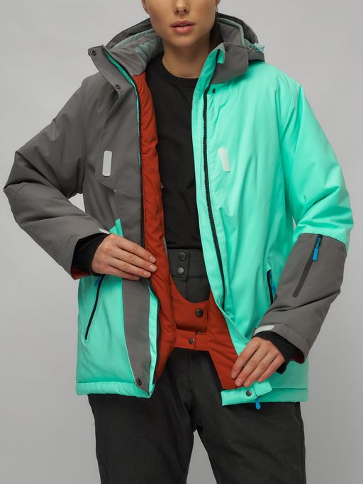 Горнолыжный костюм женский большого размера бирюзового цвета 02278Br - Chunmai фото 14