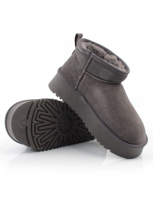 04-PF8520-5 GRAY Угги женские (натуральная замша, 100% шерсть)