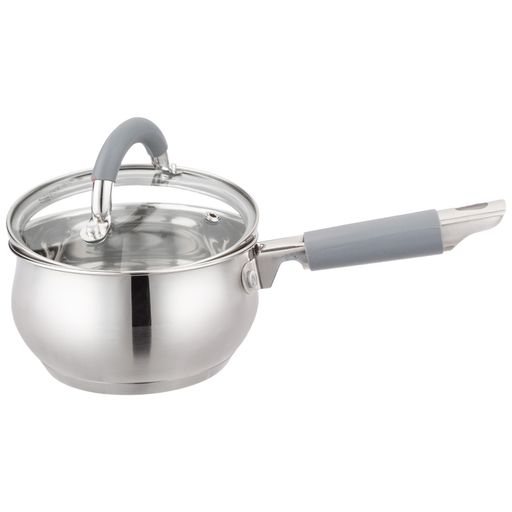 КОВШ AGNESS СО СТЕКЛ. КРЫШКОЙ СЕРИЯ APPLE 1,0 Л. 14X7.5 СМ ЦВЕТ: СЕРЫЙ  фото 3