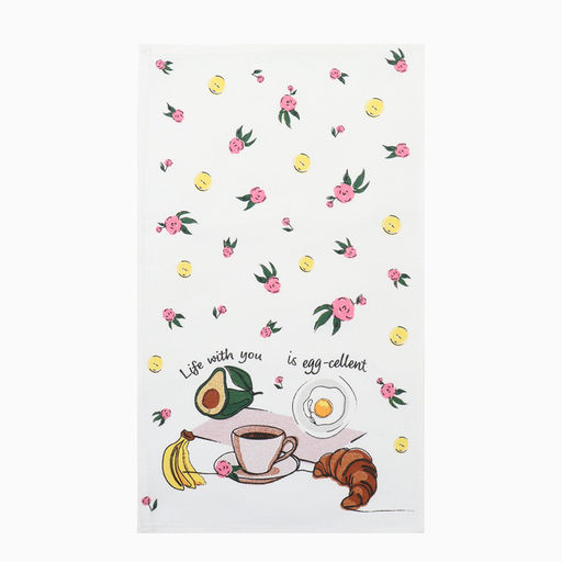 Набор кух. полотенец Доляна Love is here 4 шт, 28х46 см, рогожка, 100% хл, 160г/м2 фото 3