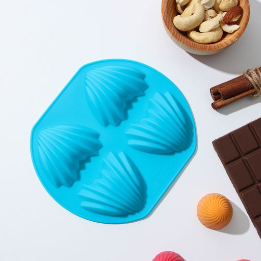 Форма для шоколада Доляна Ракушки, 14,5?12,5?2 см, 4 ячейки (6?4,8 см), цвет МИКС  фото 2
