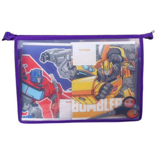Папка д/тетрадей А4 молния сверху пластик ПМ-А4-29, Трансформеры