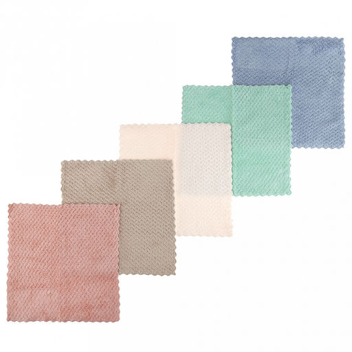 Салфетка для уборки 25х25см "Уборщик", микрофибра, набор 5шт (Китай)