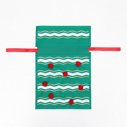 Цена за 5 шт. Мешок подарочный новогодний Помпоны, 20?30 см - UPAK LAND фото 2