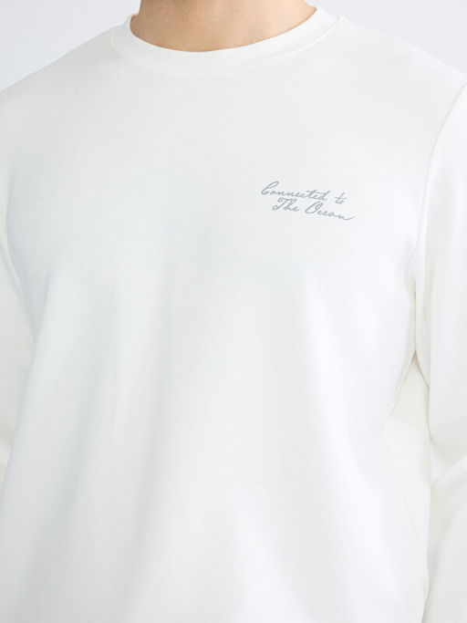 Bisiklet Yaka Nak??l? Erkek Sweatshirt