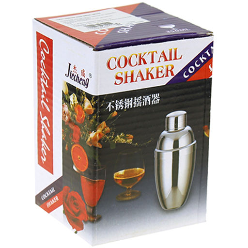 Шейкер из нержавеющей стали 350мл, д7,7см h16см, в цветной коробке (Китай)