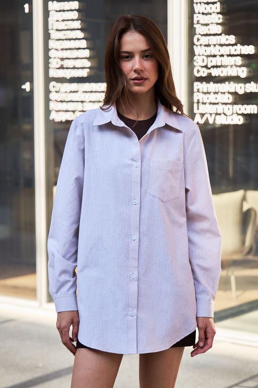 Рубашка оверсайз в полоску хлопковая