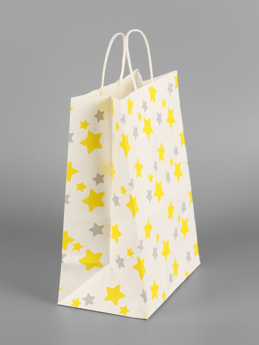 Цена за 10 шт. Пакет подарочный крафтовый «Звёзды», 28.5 х 22 х 13 см