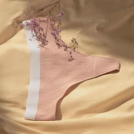 Трусы женские бразильяно MINAKU рубчик, набор 3 шт., размер 40-42, белые, бежевые, чёрные