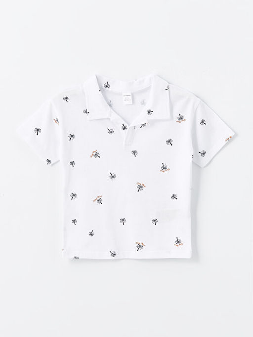 K?sa Kollu Bask?l? Erkek Bebek Ti??rt ve Jean Pantolon 2li Tak?m - Waikiki фото 2