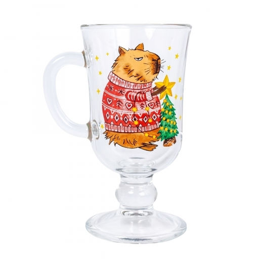 Кружка ГЛИНТВЕЙН НОВОГОДНЯЯ КАПИБАРА 200мл