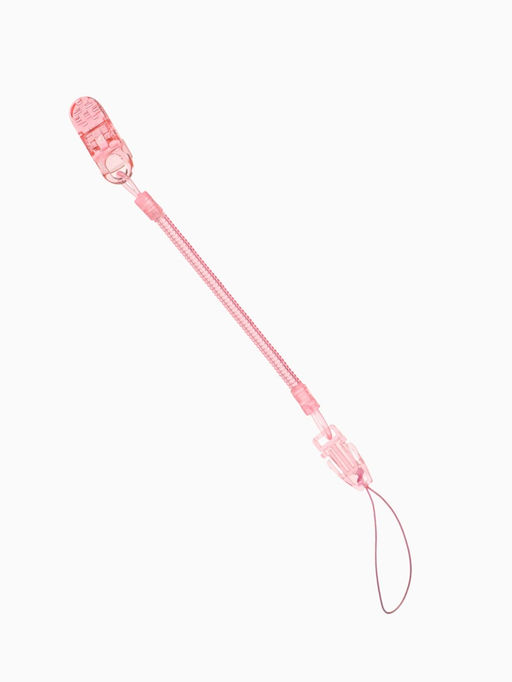 Держатель для соски - пустышки, пружинка, 2 шт., прозрачный, розовый, Крошка Я