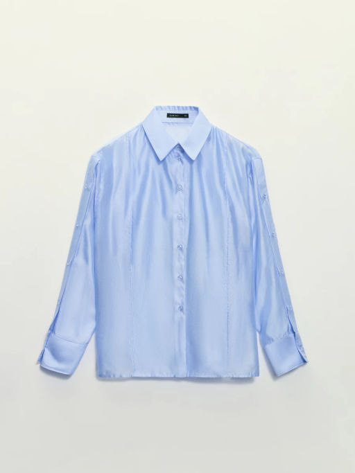 Рубашка оверсайз с декоративными пуговицами / Zarina  фото 8