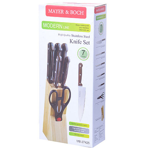 27425 Набор ножей 7пр на подст. + ножницы MB (х12) - Mayer&boch фото 4