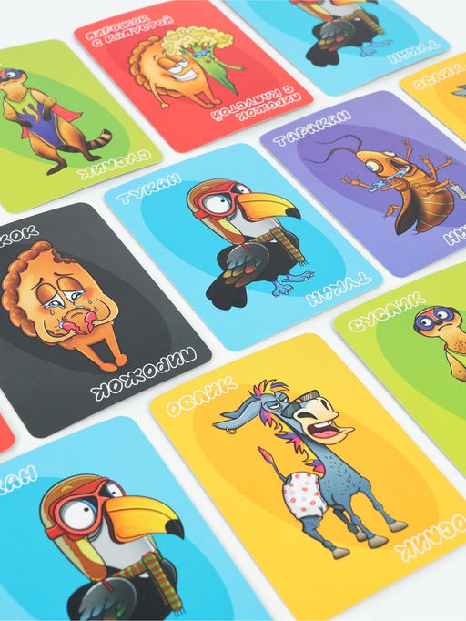 Настольная игра «Ослик, суслик, таракан, пирожок, тукан», 3-6 игроков, 14+