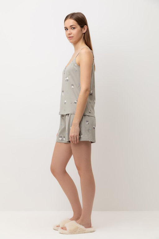 Е 20177/пыльно-оливковый,овечки на лугу пижама жен - Very neat фото 3