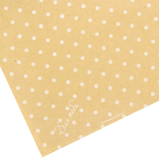 Цена за 10 шт. Бумага упаковочная крафт «Для тебя», белый горох, 50 х 70 см