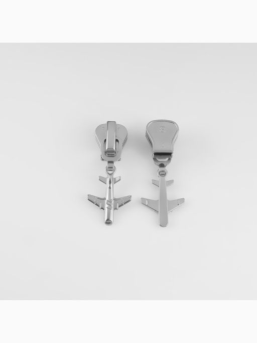 Бегунок для молнии «Трактор», №8, «Самолёт», 10 шт., цвет никель