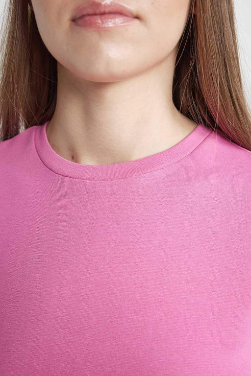 Базовая футболка классного кроя в рубчик с короткими рукавами - Defacto фото 9