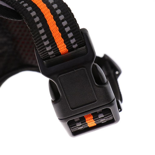 Шлейка улучшенная К7 мягкая светоотражающая, размер S, ОГ 44-55 см, вес 5-9 кг, оранжевая - Пижон фото 5