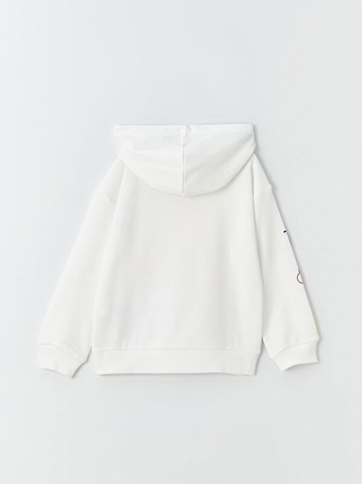 Bask?l? Uzun Kollu K?z ?ocuk Hoodie - Waikiki фото 3