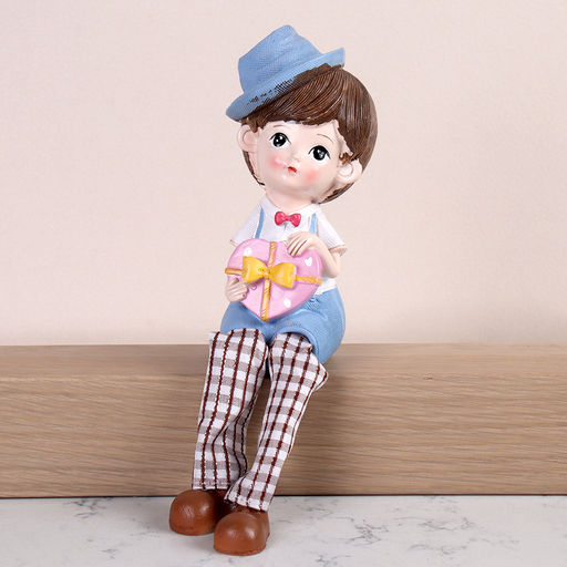 Цена за 2 шт. Фигурка Мальчик/Девочка висячие ножки 2 штуки набор 20 см / 9933 /уп 60/ - ГалеонТрейд фото 3