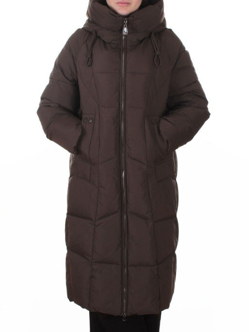 8855 BROWN Пальто зимнее женское (200 гр. холлофайбер)