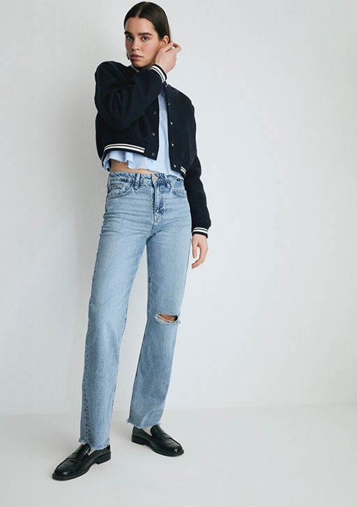 Barcelona Kolej Y?rt?kl? G?lgeli ?ndigo Mavisi Jean Pantolon