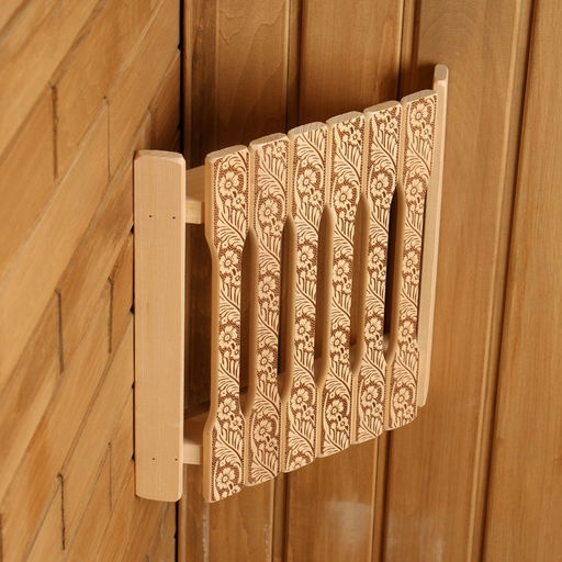 Абажур для бани и сауны «Русские узоры», липа, 29.5×27.5×6 см, угловой, «Добропаровъ»