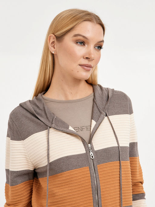 кардиган женский на молнии в широкую полоску - Glenfield фото 5