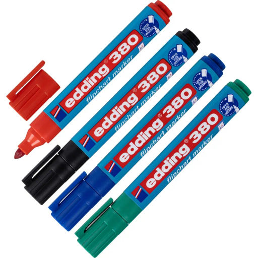 Набор маркеров для флипчартов EDDING E-380/4S 1,5-3мм, кругл 4цвета