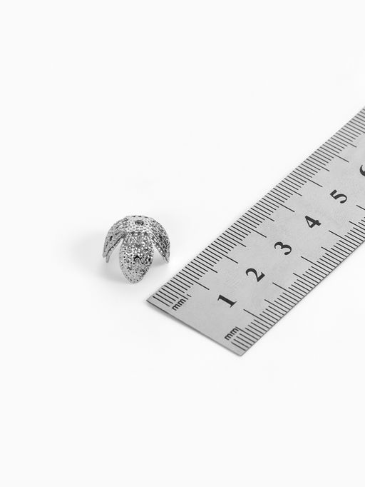 Цена за 3 шт. Шапочки для бусин (набор 10 шт.), СМ-051-1, 14?14?7 мм, цвет серебро