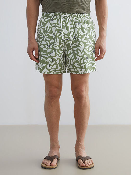 K?sa Boy Desenli Erkek Deniz ?ortu